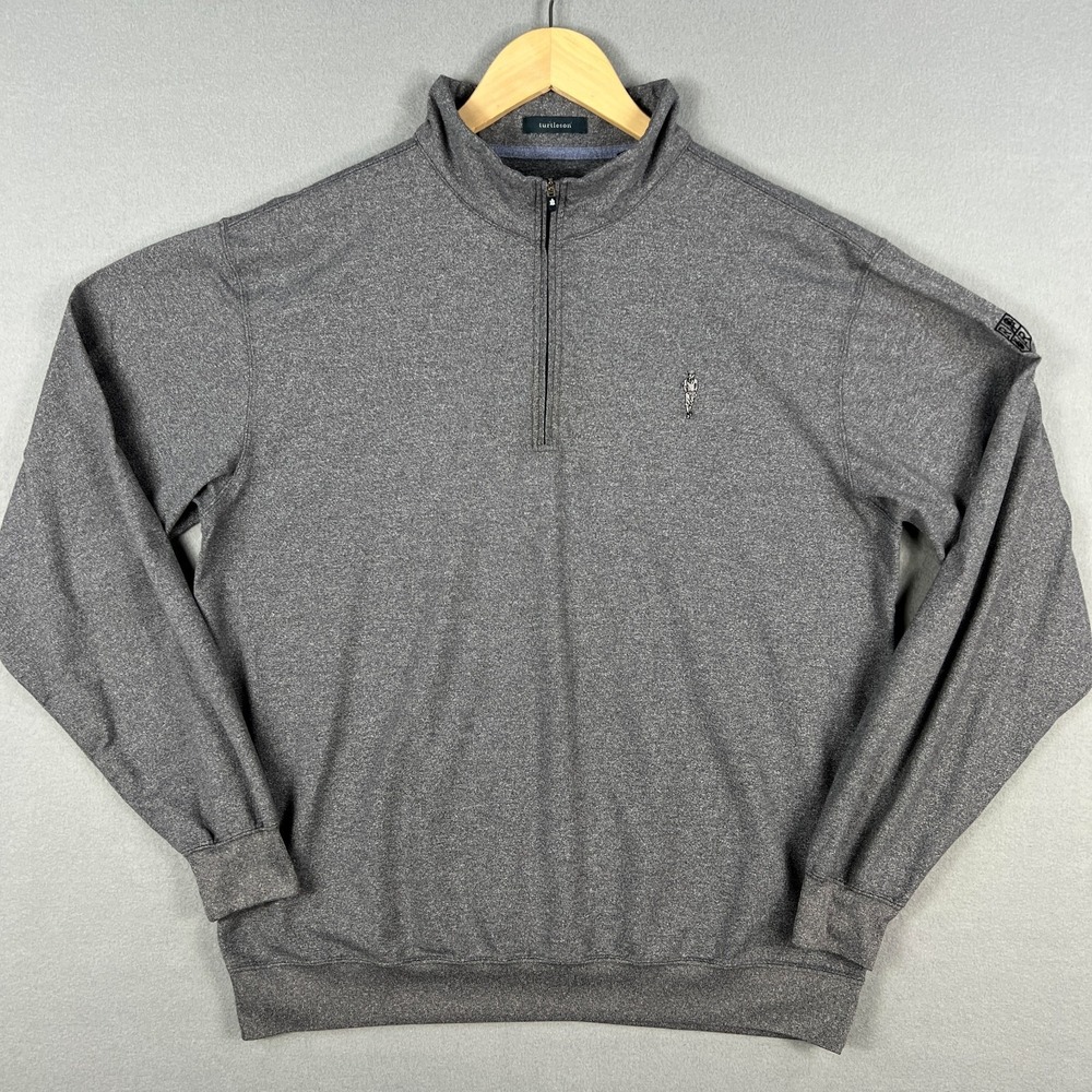 Turtleson Golf 1/4 Zip Mens Large Gray Long Sleeve‎ Stretch Active Performance